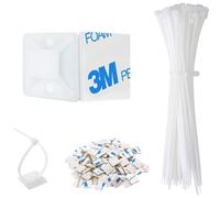 100 set cavo cravatta zip kit di supporti autoadesivo con viti da quadrati da quadrati da 6 ""con zip da 6"" con zip - bidoni dei fili per cavi.