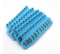 100 set di etichette auricolari numerate for bovini grandi dimensioni 3X2,4 for orecchie mucca T001-100 Numero 001-100 Blu/Giallo/001-100(Blue,001 100)