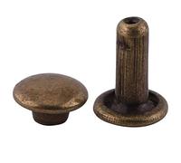 100 Set Doppio Cappuccio Rivetto Arrotondamenti Rivetti Metallo Borchie Rapidi Kit 6 × 8mm per Riparazioni Artigianali in Pelle(Bronze)