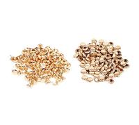 100 Set Doppio Cappuccio Rivetto per le Riparazioni Artigianali in Pelle Decorazione, Doppio Cappuccio Rivetto Tubolari in Metallo Borchie Kit 10 × 8mm per DIY, Borsa, Scarpe Riparazioni(Oro)