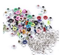 100 Set Occhielli in Metallo a Forma Tonda, Occhielli Grommet Metallo Artigianato 5 mm Metallici Scrapbooking Occhielli Rondelle Fibbia Accessori Artigianali in Pelle Artigianali Borse(Mixed Color)