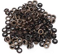 HEEPDD 100 Set Occhielli passacavi, 4 mm Doppio Lato Borsa per Abiti Decorazione Cintura in Pelle con Guarnizione 100 Pezzi per Scarpe Scarpe Artigianato in Pelle Borse Etichette(Bronzo)