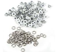 100 set Occhielli rotondi in metallo da 4 mm Occhielli per fori per carte scrapbooking Occhielli per accessori per indumenti in tessuto artigianale in pelle(bianca)