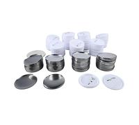 100 Set Parti per Bottoni, Forniture per Bottoni da 2,3 Pollici per Macchina per la Produzione di Bottoni 58mm, Copertura Posteriore in Plastica, Copertura in Metallo, Pellicola