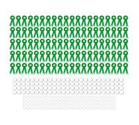 100 Set Tinplate Badge Pin Blank Materials, DIY Corsage Button for Baby Shower Birthday Wedding Party Supplies, 44mm Rust - Resistant Iron Brooch with Plastic Backing for Festivals (Verde)