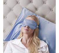 100% Seta Mascherina per Dormire 100% Silk Sleep Eye Mask, Colore: Blu
