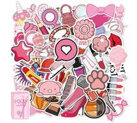 100 Simpatici Adesivi per Ragazze - Rosa, Impermeabili, Decorativi per Album di Ritagli, Computer, Bicchieri e Altro