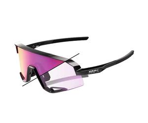 100% Slendale Sunglasses Gloss Black - Purple Mirror