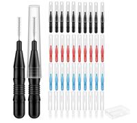 100 spazzole interdentali, morbide spazzole interdentali, mini bastoncini di filo interdentale per la pulizia orale delle parentesi graffe (4 colori)