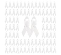100 spille a nastro alla moda per la sensibilizzazione sul cancro al seno, spilla per il benessere pubblico, spilla da donna con risvolti e nastro regalo, Misura unica, come descritto