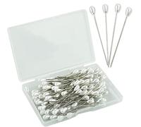 100 spille da cucito con perle a goccia, 5,1 cm, dritte per cappelli e corpetto per bouquet da sposa e artigianato fai da te