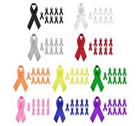 100 Spille in Raso Con Nastro di Sensibilizzazione, Commemorative, in Tessuto, Con Spille di Sicurezza, Bottoni per il Cancro al Seno (10 Colori)
