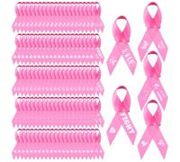 100 spille per sensibilizzazione sul cancro al seno, con nastro rosa, speranza, potere, amore, lotta contro il cancro, spille in tessuto, per riconoscimento di beneficenza, eventi pubblici, raccolta
