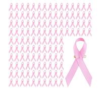 100 spille ufficiali con nastro spilla per la sensibilizzazione sul cancro al seno Distintivi per il benessere pubblico per le donne Charity Party ornamento spilla spille per le donne moda, Misura
