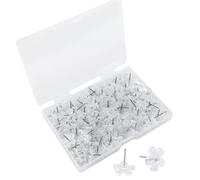 100 spilli da cucito a forma di fiore, per trapuntare tessuti, puntine per mappe per bacheca in sughero, per parete, bollettino, sughero, mappe, con clip