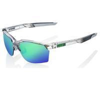 100 sportcoupe sunglasses polished translucent crystal grey mirror green