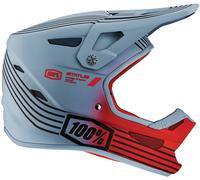 100% Status Stripes Casco Downhill Giovanile, grigio/rosso, Taglia Y/S (47/48)