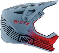100% Status Stripes Casco Downhill, grigio/rosso, Taglia XXL (63/64)