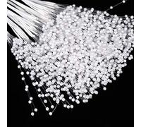 100 Steli Perle Bastoncini Perle Stringa ABS Perla imitazione Bastoncini Accessori per la casa Decorazione della festa nuziale Artigianato fai-da-te(bianca)
