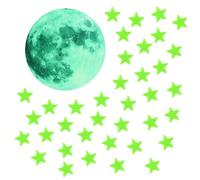 100 stelle fluorescenti, 1 pezzo di luna fluorescente, adesivi luminosi al buio, coperta di stelle luminose al buio, adesivi a stella riflettenti