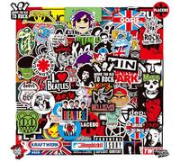100 Sticker Pack Rock and Roll, Punk, Hip-Hop, Heavy Metal e Musica Classica per Skateboard, Laptop, Chitarra, Casco, Motocicletta