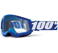 100% Strata 2 Clear Occhiali da motocross, bianco-blu