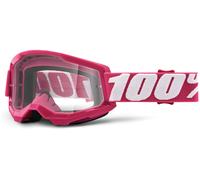 100% Strata 2 Clear Occhiali da motocross, bianco-rosa