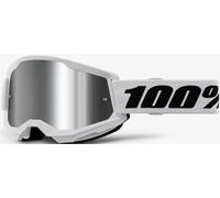 100% Strata 2 Essential Chrome Occhiali da motocross, bianco/nero
