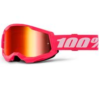 100% Strata 2 Essential Chrome Occhiali da motocross, bianco-rosa per maschi