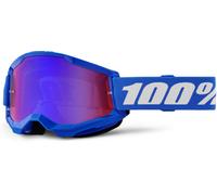 100% Strata 2 Essential Chrome Occhiali da motocross, blu/bianco