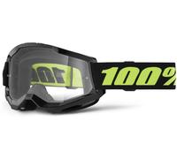 100% Strata 2 Essential Occhiali da motocross, nero/giallo neon
