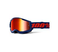 100% Strata 2 Goggle Navy / Red Mirror Lens