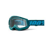 100% Strata 2 Goggles | Mirrored & Clear Lens Options | MTB/MX Goggles - Anti-Fog, Sweat-Absorbing Foam, Silicone Strap | Adult Off-Road Riding Eyewear Protection