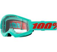 100% Strata 2 Goggles | Mirrored & Clear Lens Options | MTB/MX Goggles - Anti-Fog, Sweat-Absorbing Foam, Silicone Strap | Adult Off-Road Riding Eyewear Protection