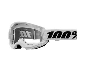 100% Strata 2 Goggles | Mirrored & Clear Lens Options | MTB/MX Goggles - Anti-Fog, Sweat-Absorbing Foam, Silicone Strap | Adult Off-Road Riding Eyewear Protection