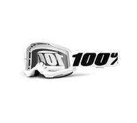 100% STRATA 2 Motocross MX Moto MTB Occhiali Everest Bianco Clear/Mirror Lente