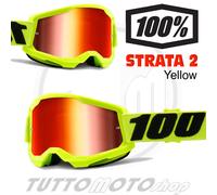 100% STRATA 2 MASCHERINA DA CROSS LENTE SPECCHIATA NUOVA COLLEZIONE OFF ROAD