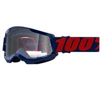 100% Strata 2 Clear Occhiali da motocross, rosso-blu