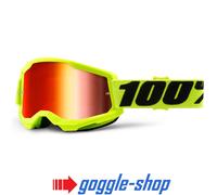 Occhiali cross 100% Strata 2 Giallo lente a specchio rossa