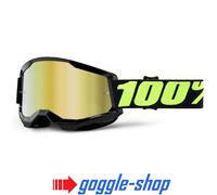 100% STRATA 2 Motocross MX Moto MTB Occhiali Upsol Nero Clear / Lente a Specchio