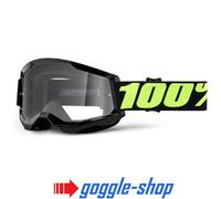100% STRATA 2 Motocross MX Moto MTB Occhiali Upsol Nero Clear / Lente a Specchio