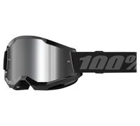 100percent Strata 2 Goggles Trasparente,Nero Mirror Silver Lens/CAT3 Black