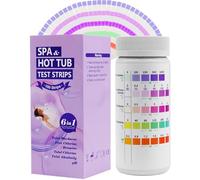 100 strisce di test per spa e hot tub, calibrate per acqua calda per la massima assorbenza, 6 vie test test di resistenza totale, cloro privo di cloro, bromino, cloro totale, alcalinità e pH (6 in 1)