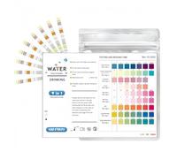 100 strisce reattive 9 in 1 per acquario, kit per test per acquari, con tubo di plastica e striscia termometro, strisce per test dell'acqua per nitrito di ammoniaca, nitrato pH, GH KH, cloro rame, per