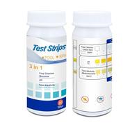 100 strisce reattive per piscina, 3 in 1, per piscina e misuratore, tester dell'acqua, strisce digitali, strisce di misurazione per valore Ph/durezza/cloro libero, alcalinità/basi