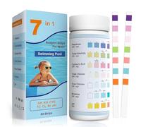 100 strisce reattive per piscina e spa, 7 in 1, strisce per vasca idromassaggio, pH, alcalinità, durezza totale, misuratore di cloro libero, acido cianurico, cloro e bromo, pH e durezza