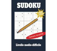 100 Sudoku per adulti formato tascabile - livello medio difficile: Libro con giochi rompicapo giapponese sudoku