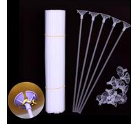 100 supporti e bicchieri in plastica colorata per palloncini da 40 cm, in plastica di alta qualità, colori pastello assortiti, per feste, matrimoni, compleanni, anniversari, decorazioni natalizie