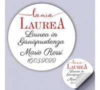 100 Tag Adesivi personalizzati Laurea, PERSONALIZZALO QUI con nome, data, etichette adesive per inviti, scatolini, sacchetti, bomboniere, regalini (La mia Laurea)