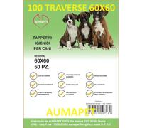 100/1000 TAPPETINI ASSORBENTI PER CANI 60x90 TRAVERSE CANE PANNOLINI ASSORBELLO